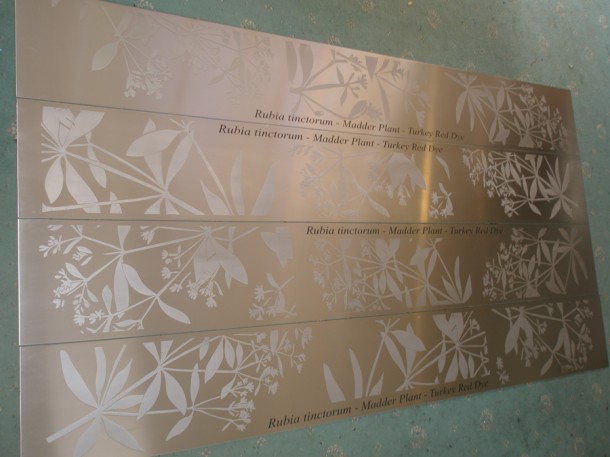3m x 1.5m x 3mm Stainless Steel etched and partly unfilled