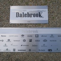 Brushed stainless steel backfilled black and grey