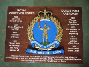 Pedestal sign with carved wooden crest
