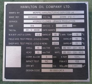 Stainless Steel Spec Plate 200mm square