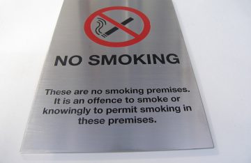 A4 Brushed stainless steel 'no smoking' sign