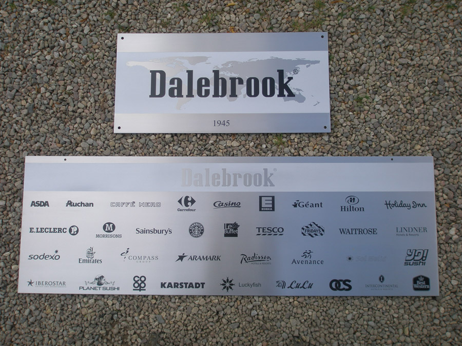 Brushed stainless steel backfilled black and grey