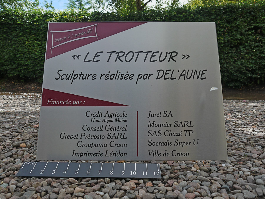 Brushed stainless steel engraved and filled