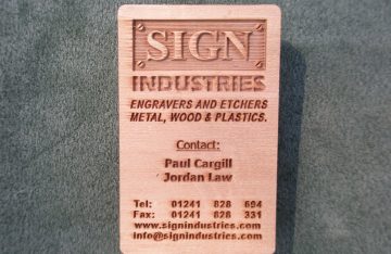 Cedar etched plaque