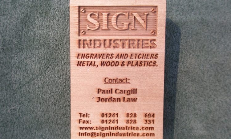 Cedar etched plaque