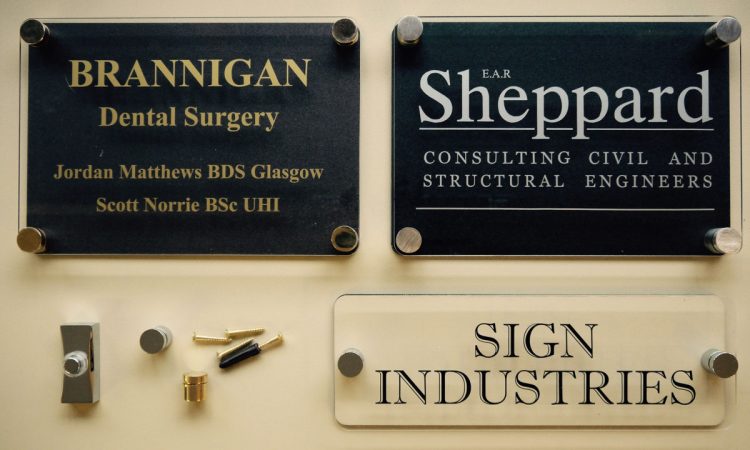 Various Business Perspex Signs