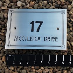 Stainless Steel House sign with border
