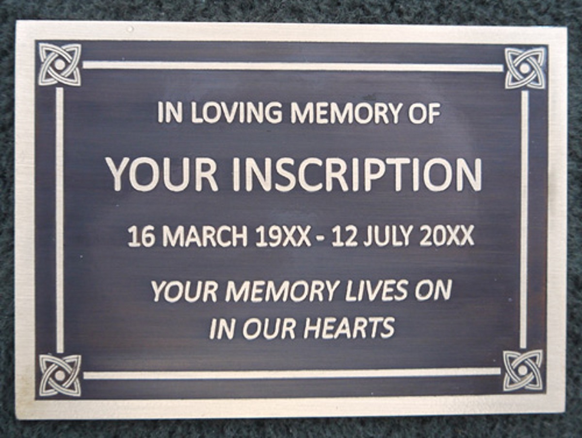 bronze memorial plaque sample fb